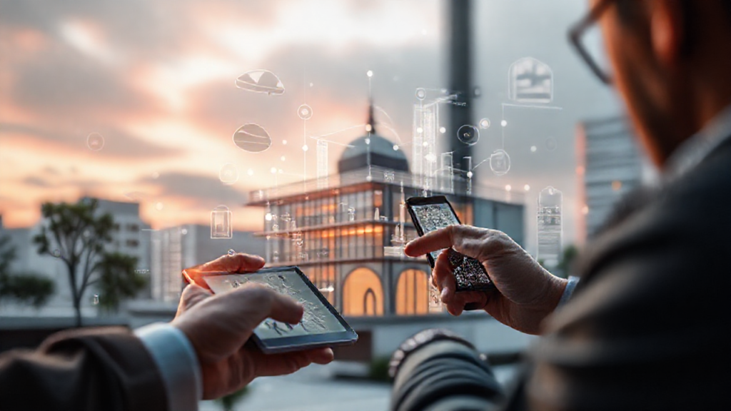 Imagem de destaque de um aplicativo de arquitetura em uso em um smartphone para criar plantas baixas.