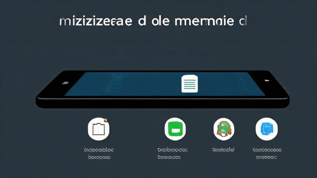 Ilustração de um celular com aplicativos de otimização de memória em destaque