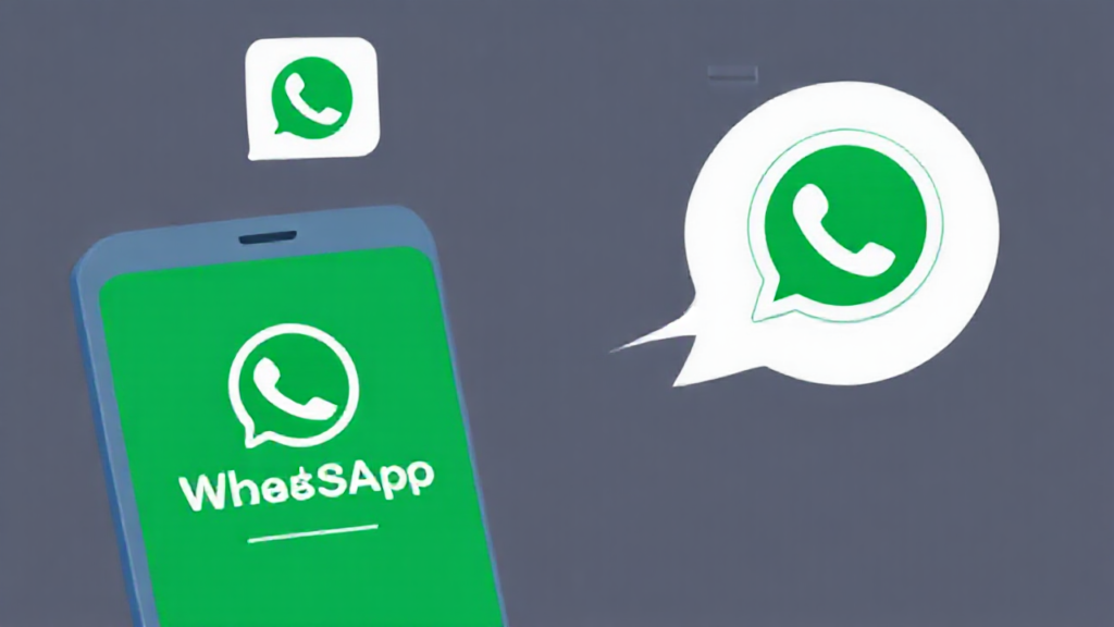 Imagem de um smartphone exibindo o aplicativo WhatsApp com ícones de segurança e privacidade.