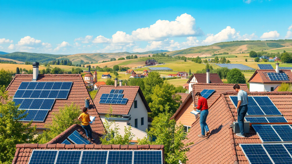 Imagem ilustrativa sobre o auxílio na instalação de painéis solares.