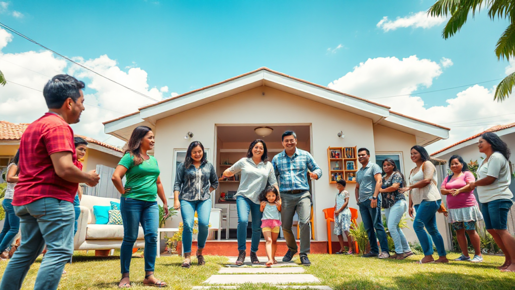 Imagem de uma casa reformada no programa Lar Doce Lar, mostrando o antes e depois da transformação.