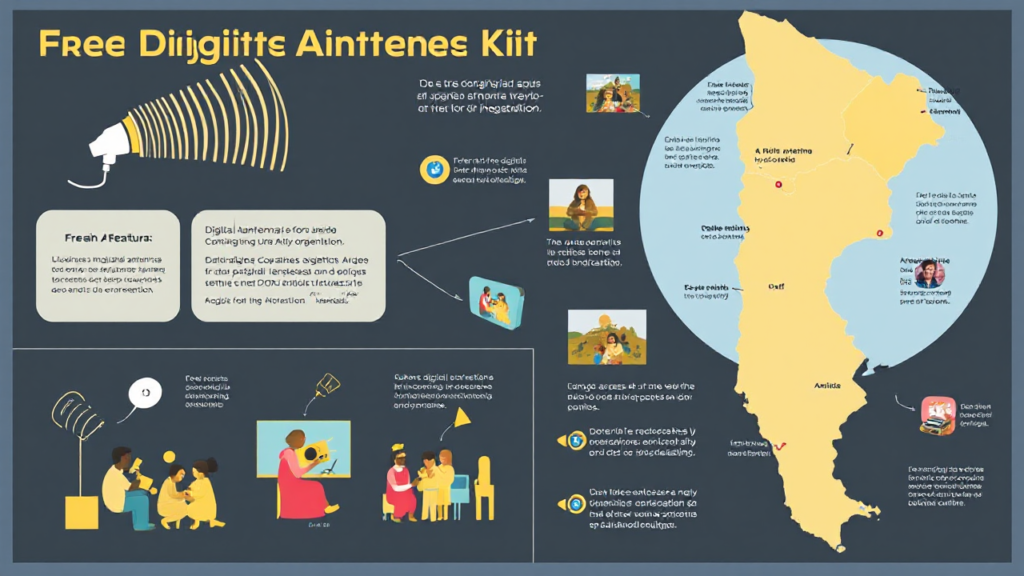 Imagem de um kit de antena digital gratuito disponível na Argentina.