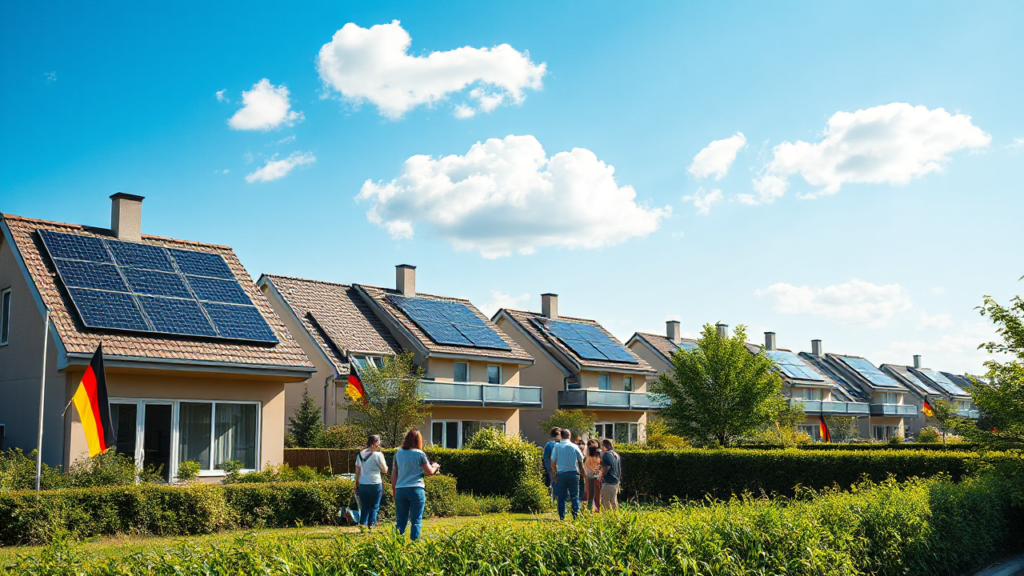 Imagem de um painel solar sendo instalado, representando o auxílio na instalação na Alemanha.