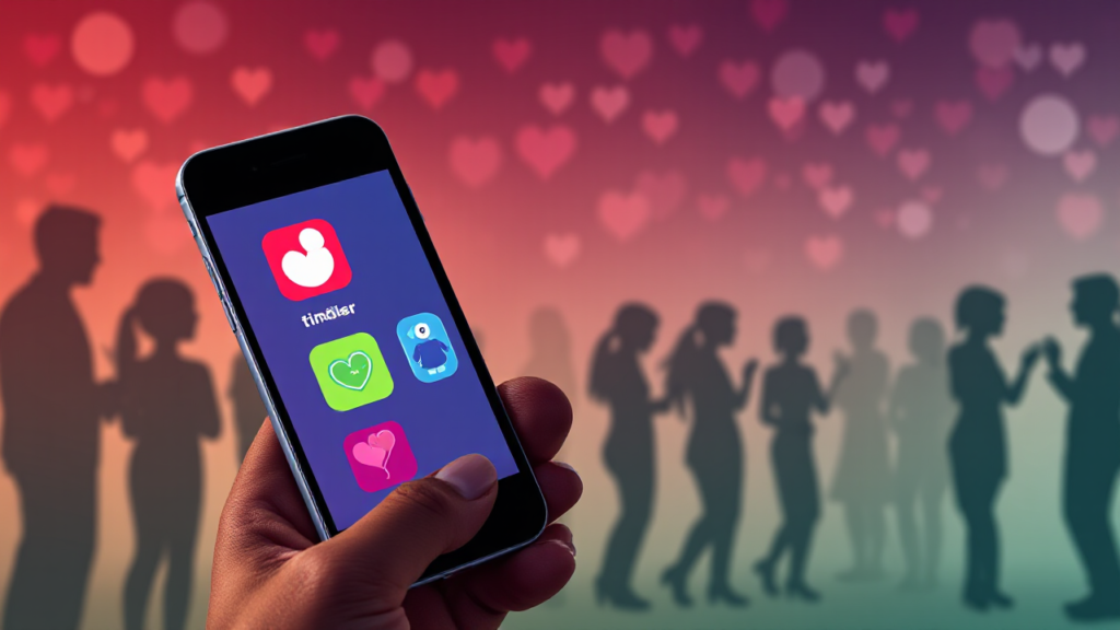Imagem ilustrativa sobre aplicativos de encontros e relacionamentos, mostrando interações entre usuários em plataformas digitais.