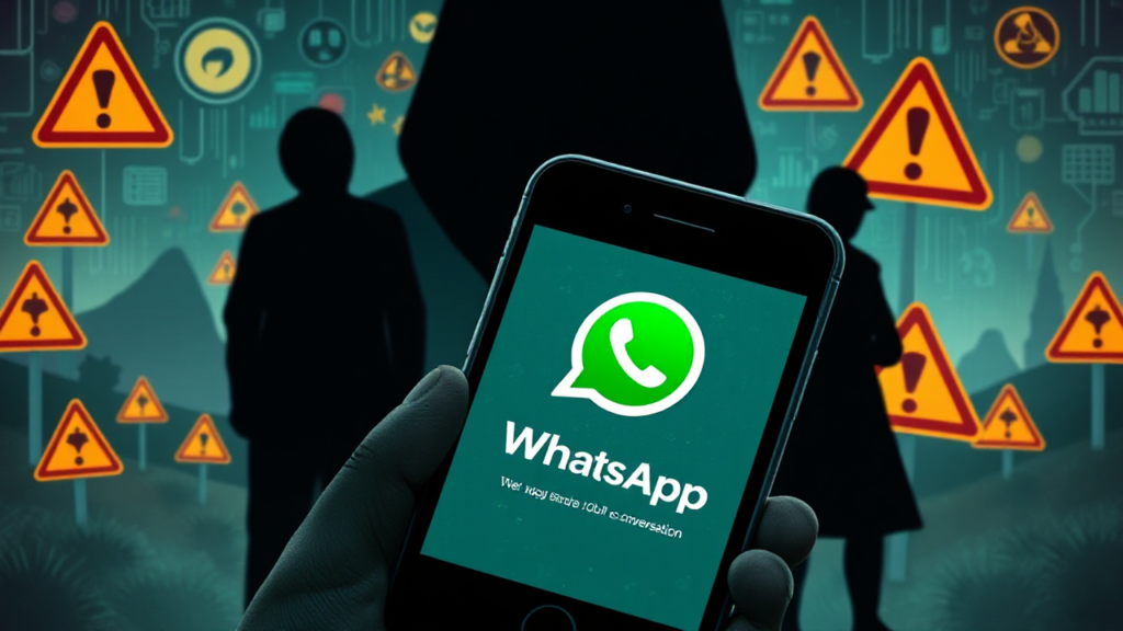 Imagine reprezentativă a unei aplicații care spionează conversațiile WhatsApp.